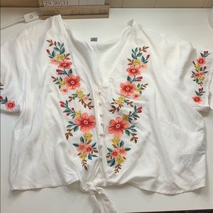 White embroidered top
